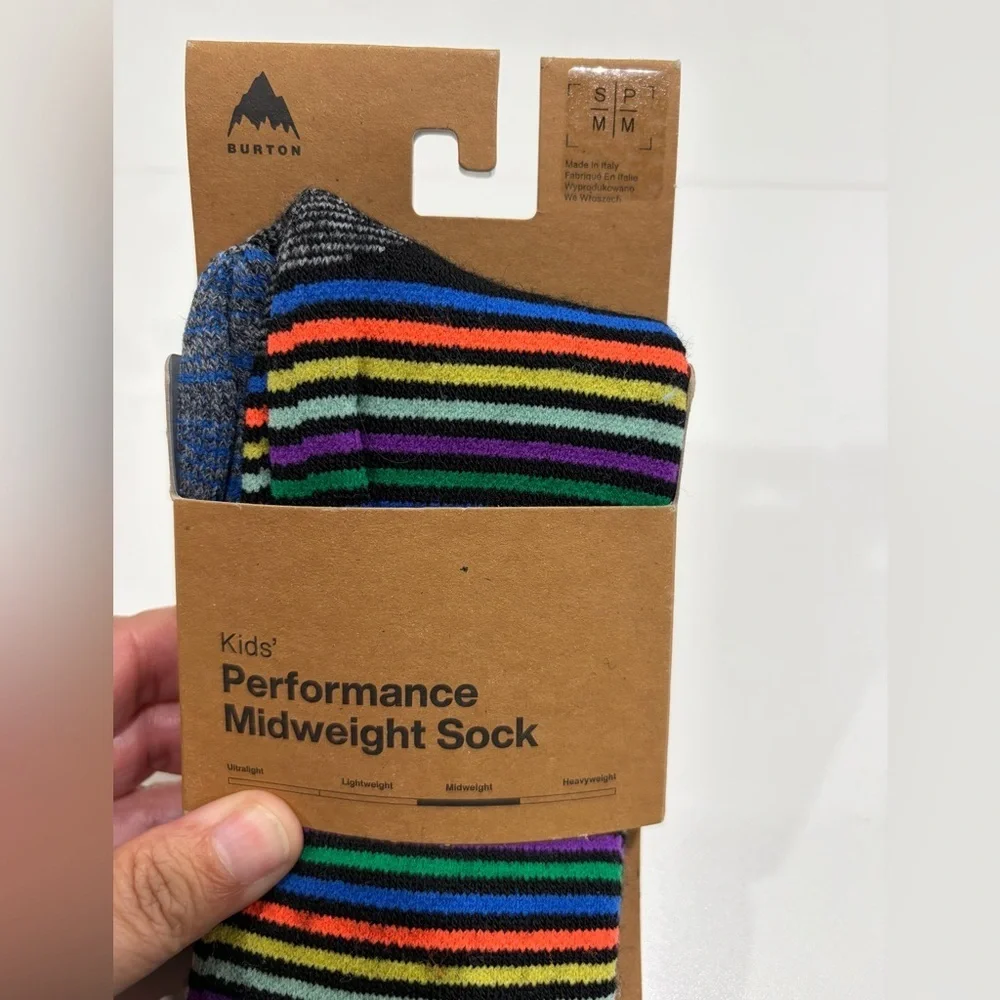Burton Kids' Small Med Performance Midweight Socks Black NWT S/M Ski Snowboard